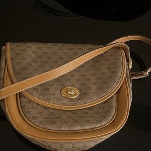 Vintage Gucci Monogram Coated Canvas Crossbody in brown
